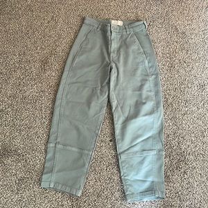 Everlane Utility Barrel Pant, Dark Teal, size 2